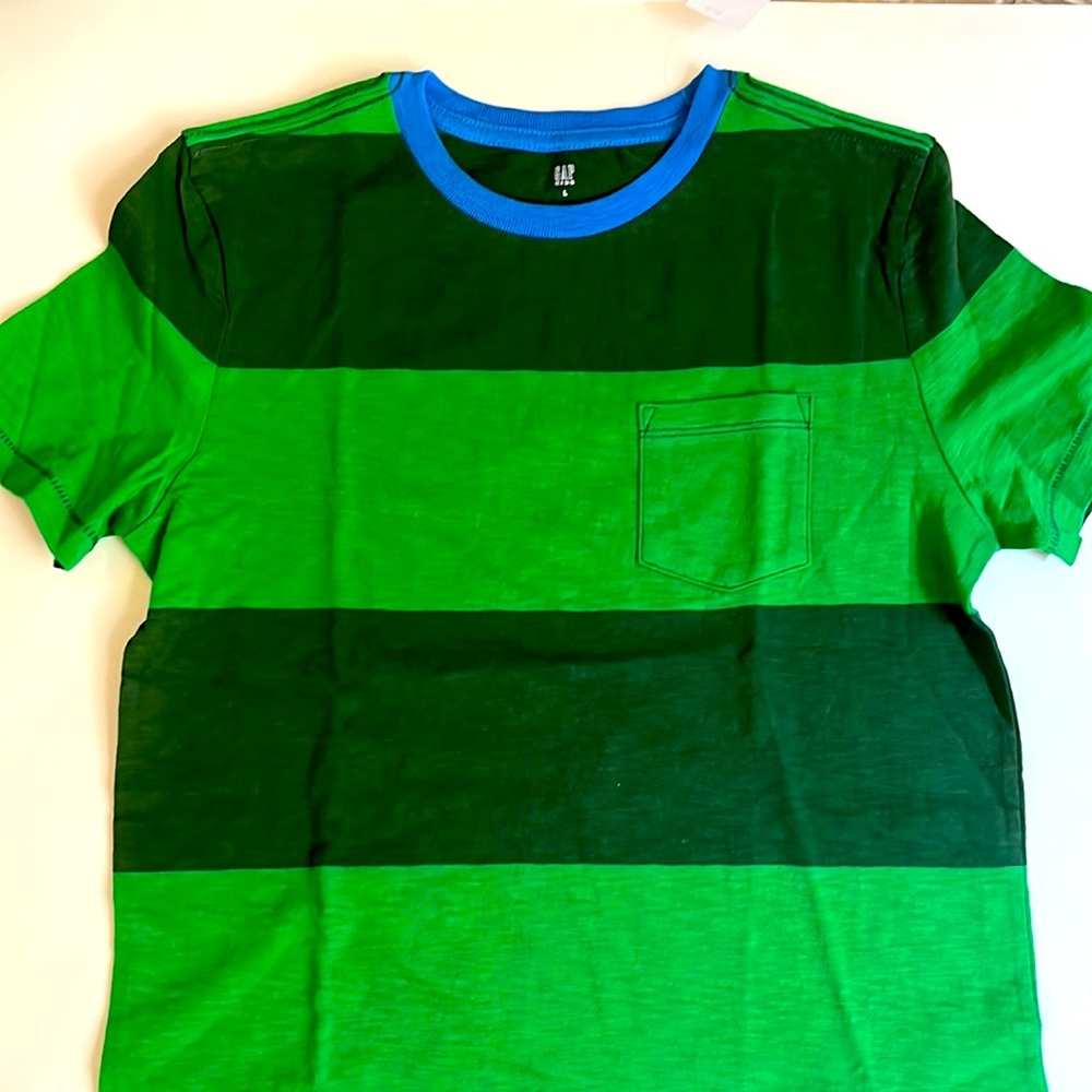 Gap Kids Boys Green Striped T-shirt New Large